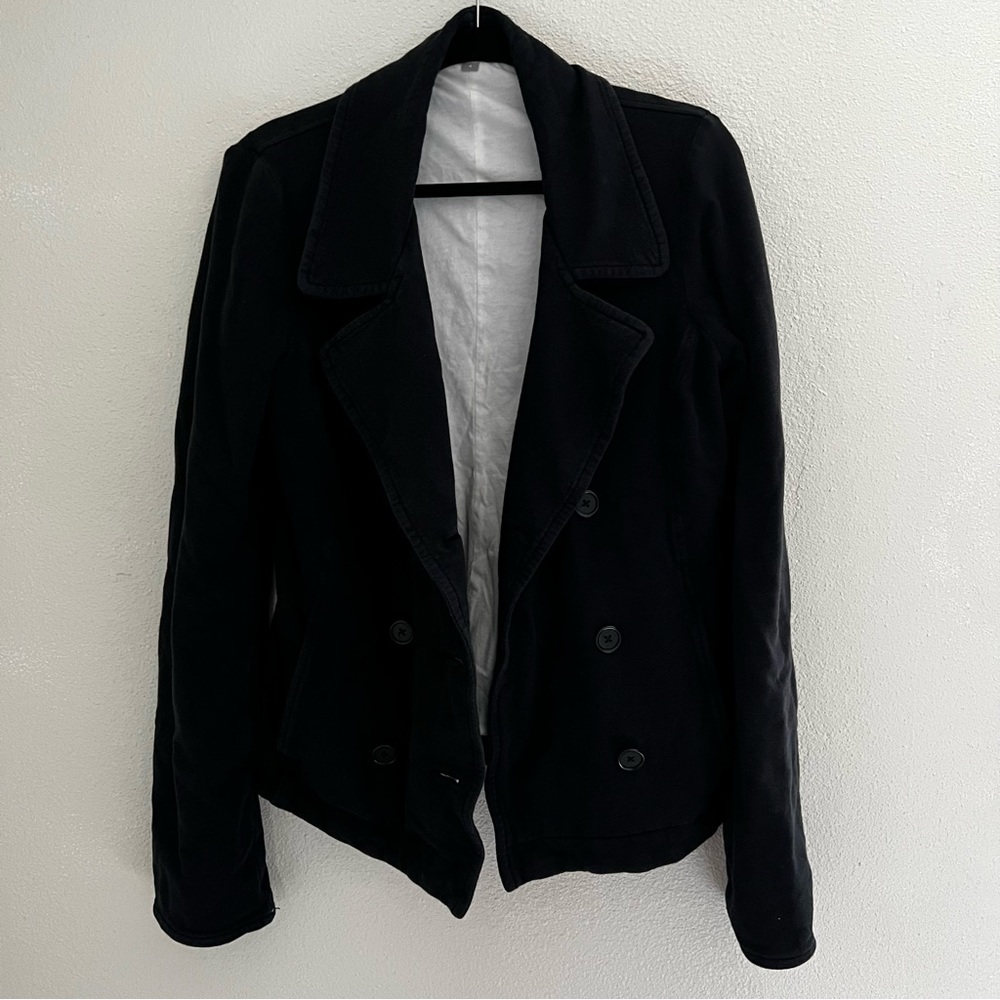 James Perse Los Angeles Soft double breasted black jacket blazer size 4